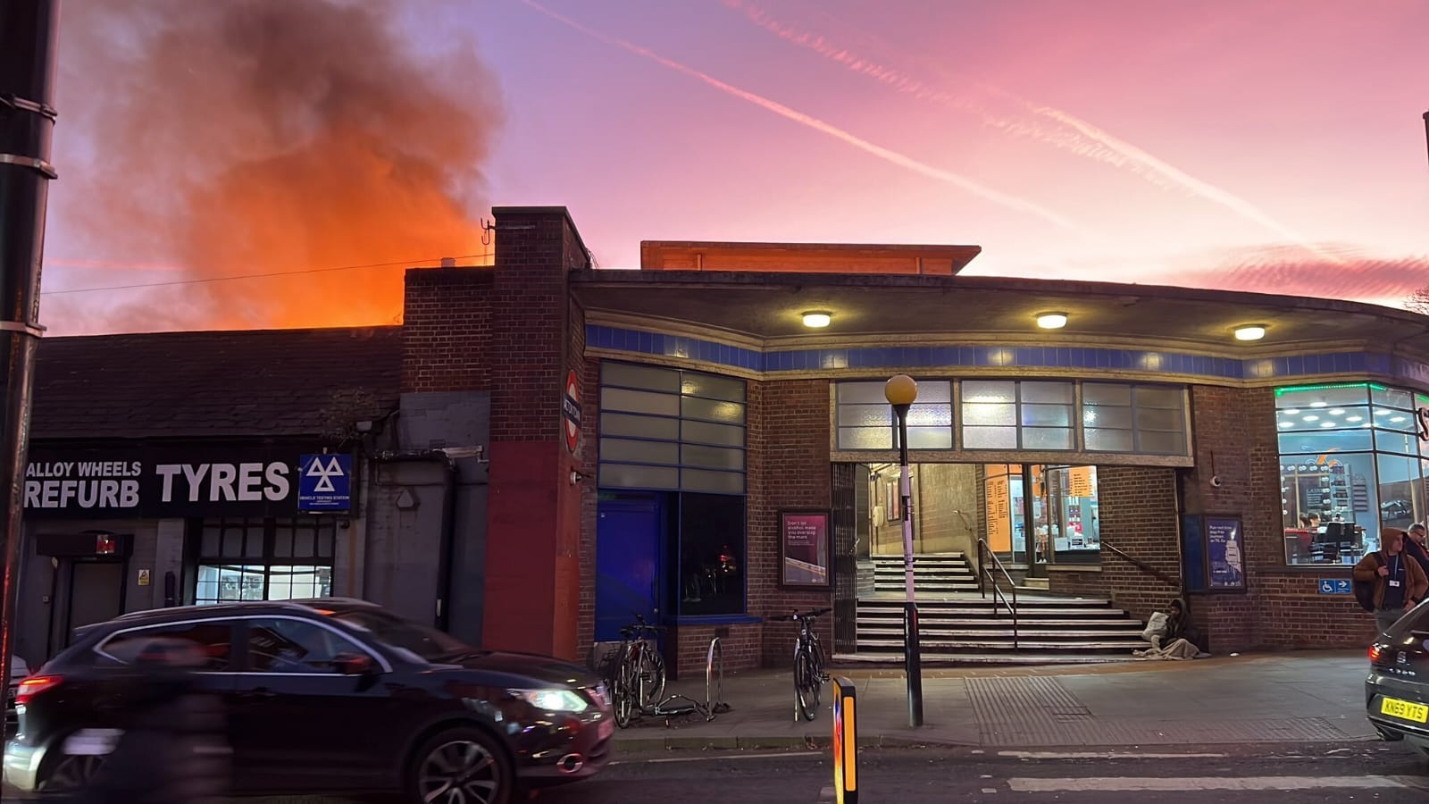 Picture of fire near Acton Town station in a garage